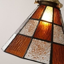 Designer Touch Decorative Retro Lattice Glass Pendant Lamp Japanese Style Lighting