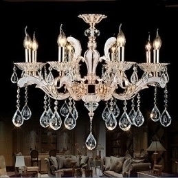 Designer Touch Decorative European Style luxury Candle Crystal Pendant Zinc Alloy lamps