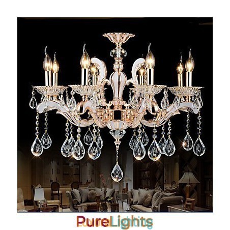 Designer Touch Decorative European Style luxury Candle Crystal Pendant Zinc Alloy lamps