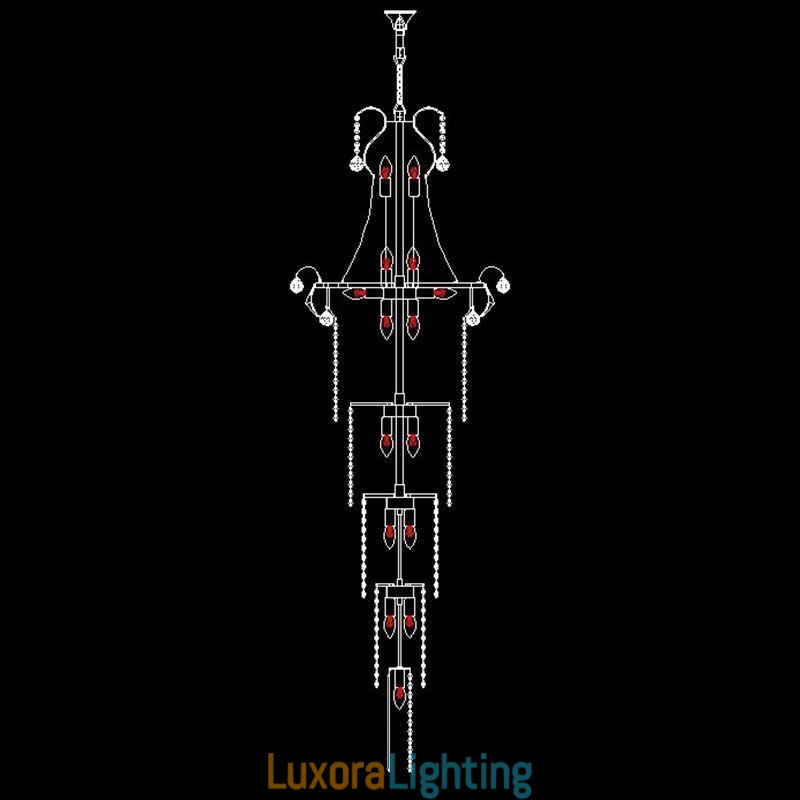 Designer Touch Decorative European Long Pendant Crystal Chandelier