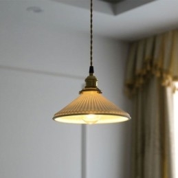 Designer Touch Decorative Japanese Style Ceramics Pendant Light Retro Pleated Pendant Lamp