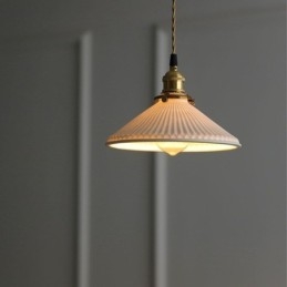 Designer Touch Decorative Japanese Style Ceramics Pendant Light Retro Pleated Pendant Lamp