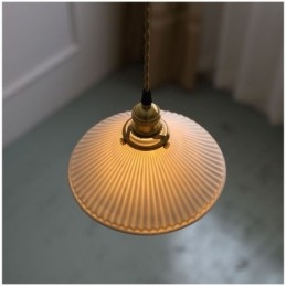 Designer Touch Decorative Japanese Style Ceramics Pendant Light Retro Pleated Pendant Lamp