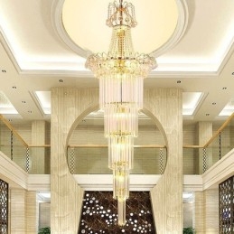 Designer Touch Decorative Elegant Long Pendant Crystal Chandelier