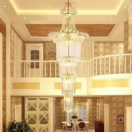 Designer Touch Decorative Elegant Long Pendant Crystal Chandelier