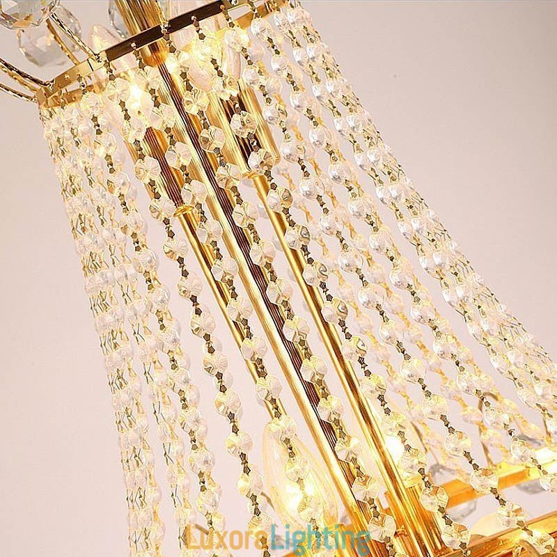 Designer Touch Decorative Elegant Long Pendant Crystal Chandelier