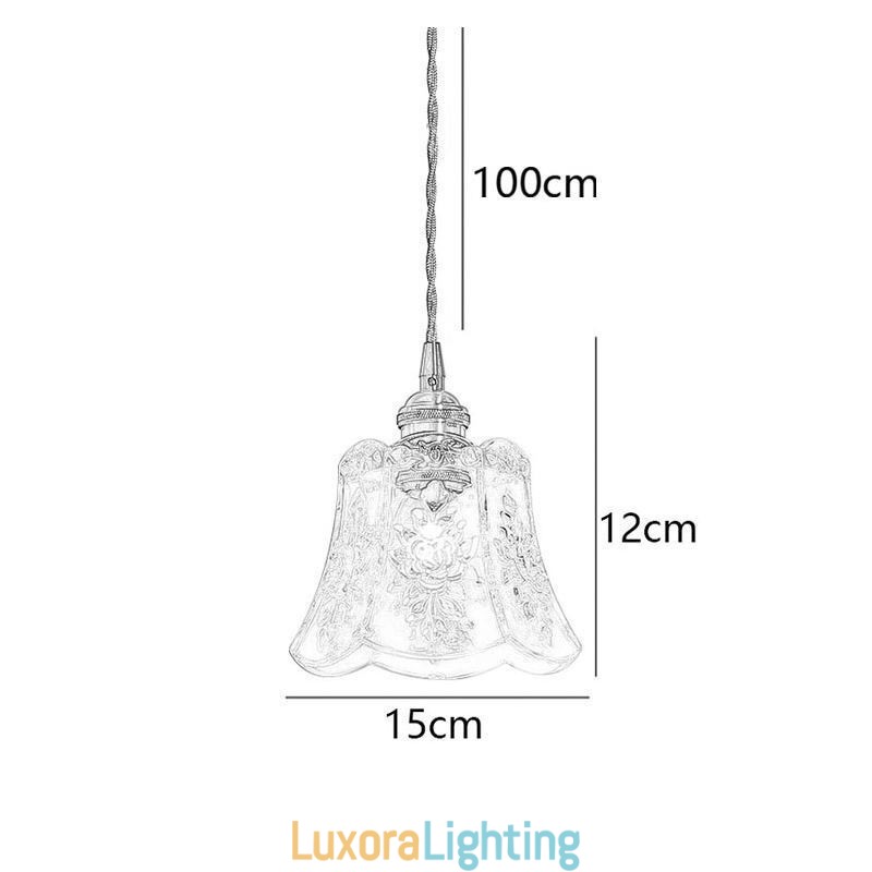 Designer Touch Decorative Flower Pendant Lamp Minimalist Glass Light Fixture