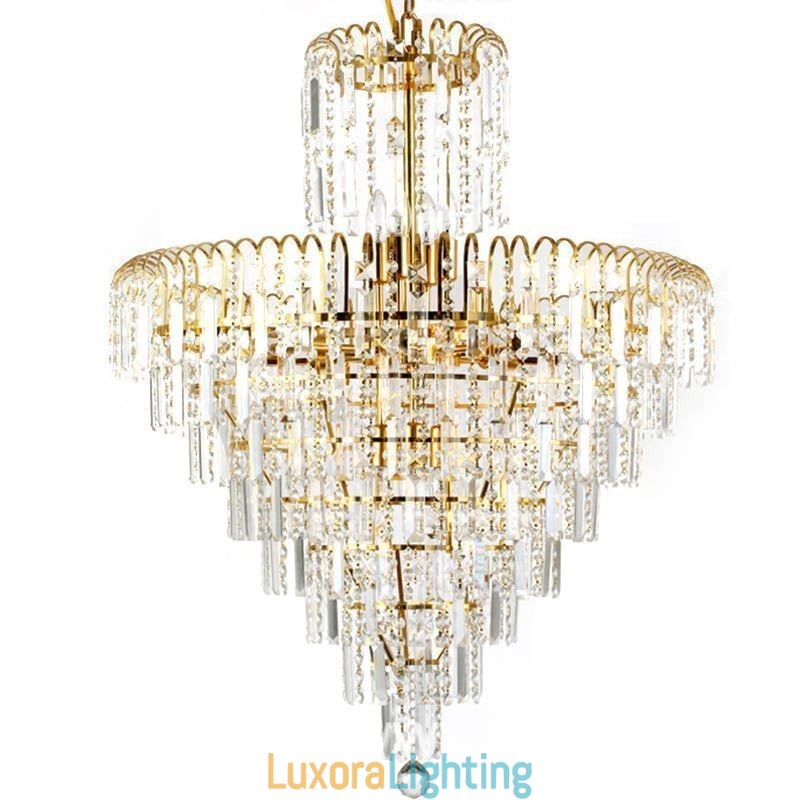 Designer Touch Decorative Modern Elegant Crystal Pendant Light Conical Chandelier