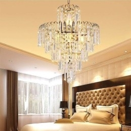 Designer Touch Decorative Modern Elegant Crystal Pendant Light Conical Chandelier