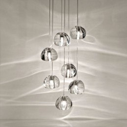 Designer Touch Decorative Modern Crystal Cluster Pendant Light Unique Crystal Lamp Shade Duplex Stair