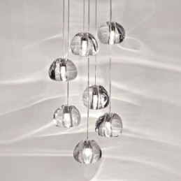 Designer Touch Decorative Modern Crystal Cluster Pendant Light Unique Crystal Lamp Shade Duplex Stair