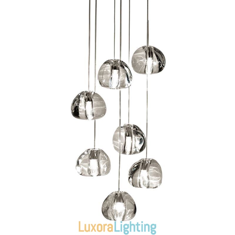 Designer Touch Decorative Modern Crystal Cluster Pendant Light Unique Crystal Lamp Shade Duplex Stair