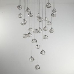 Designer Touch Decorative Modern Crystal Cluster Pendant Light Unique Crystal Lamp Shade Duplex Stair
