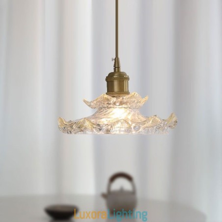 Designer Touch Decorative Japanese Style Glass Pendant Light Lotus Glass Pendant Lamp