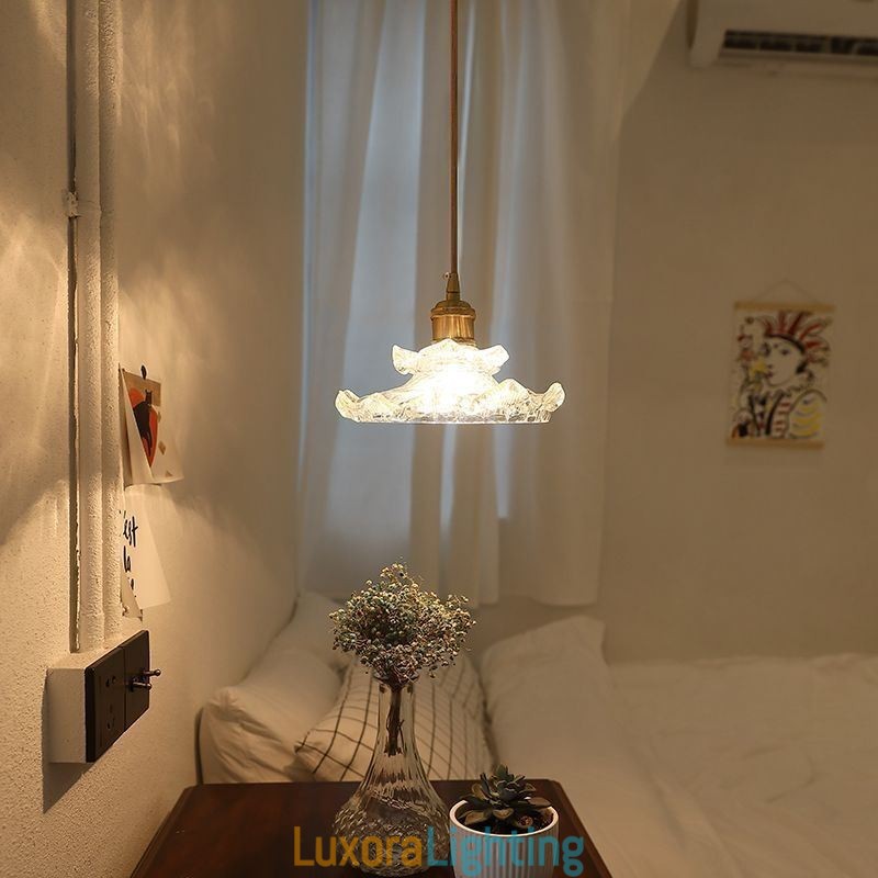 Designer Touch Decorative Japanese Style Glass Pendant Light Lotus Glass Pendant Lamp