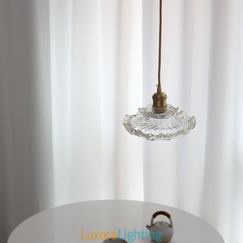 Designer Touch Decorative Japanese Style Glass Pendant Light Lotus Glass Pendant Lamp