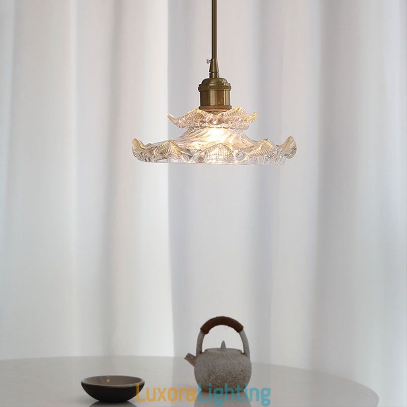 Designer Touch Decorative Japanese Style Glass Pendant Light Lotus Glass Pendant Lamp