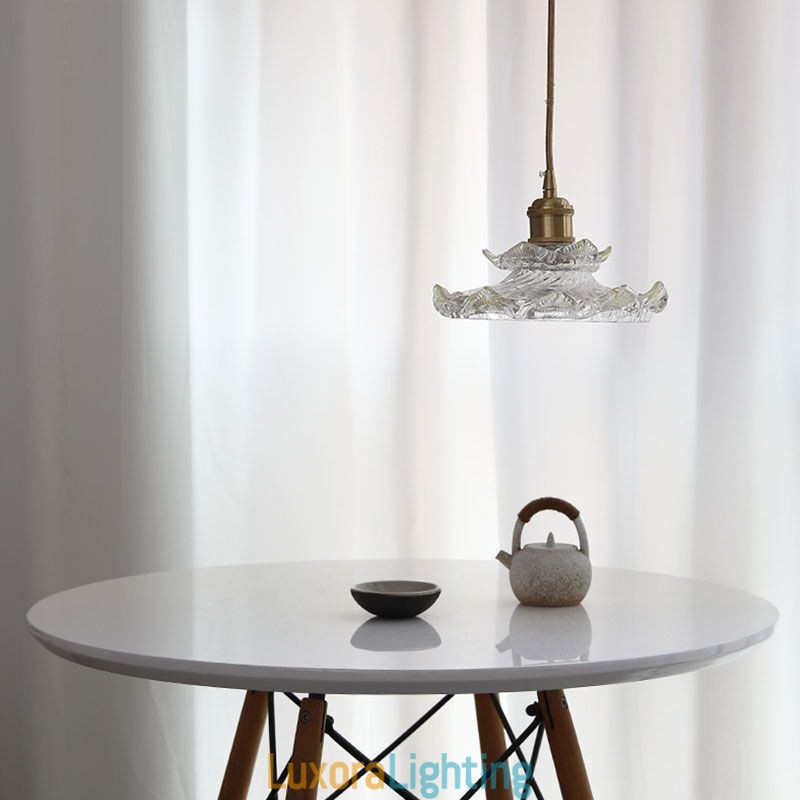 Designer Touch Decorative Japanese Style Glass Pendant Light Lotus Glass Pendant Lamp