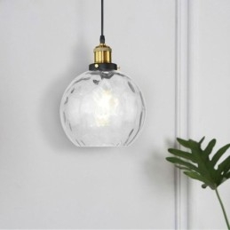 Designer Touch Decorative Contemporary Glass Pendant Light Round Water Pattern Glass Pendant Lamp