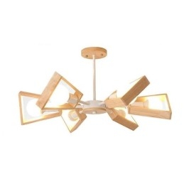 Designer Touch Decorative Modern Fan Shaped Chandelier Elegant Wood Pendant Light