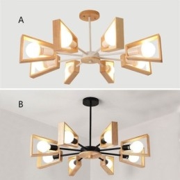 Designer Touch Decorative Modern Fan Shaped Chandelier Elegant Wood Pendant Light