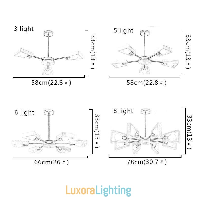 Designer Touch Decorative Modern Fan Shaped Chandelier Elegant Wood Pendant Light