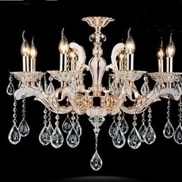Designer Touch Decorative European Style luxury Candle Crystal Pendant Zinc Alloy lamps