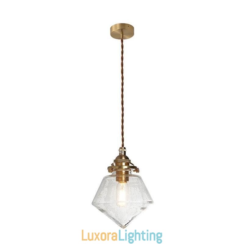 Designer Touch Decorative 1 Light Diamond Glass Pendant Light Bubble Glass Light Fixture