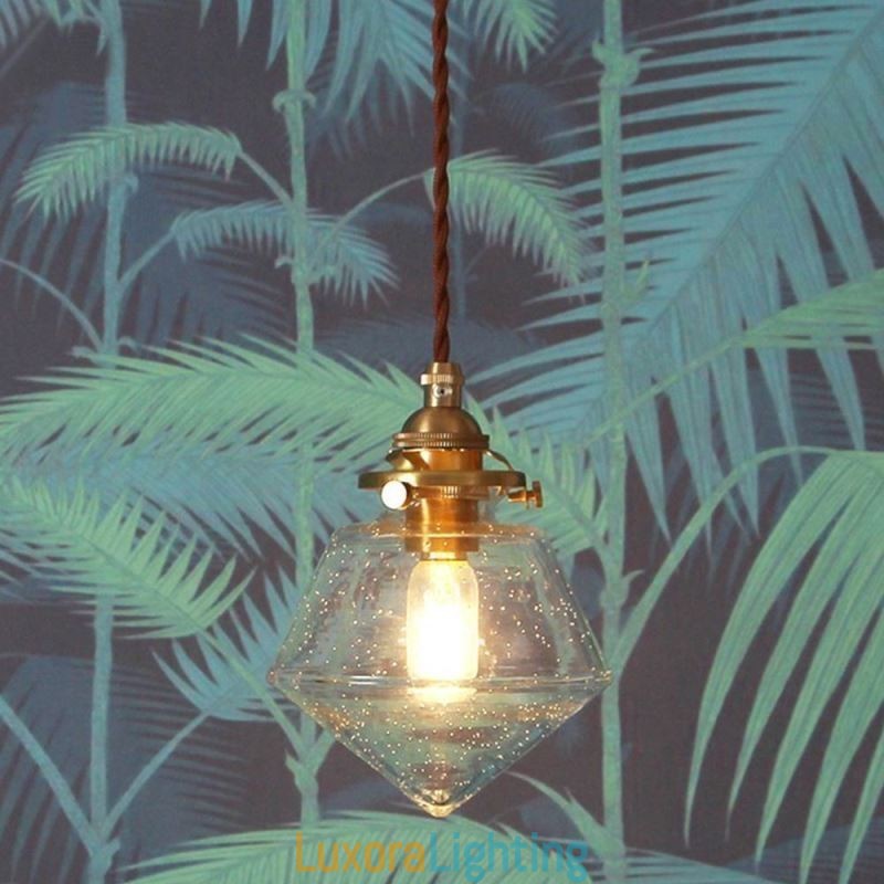 Designer Touch Decorative 1 Light Diamond Glass Pendant Light Bubble Glass Light Fixture