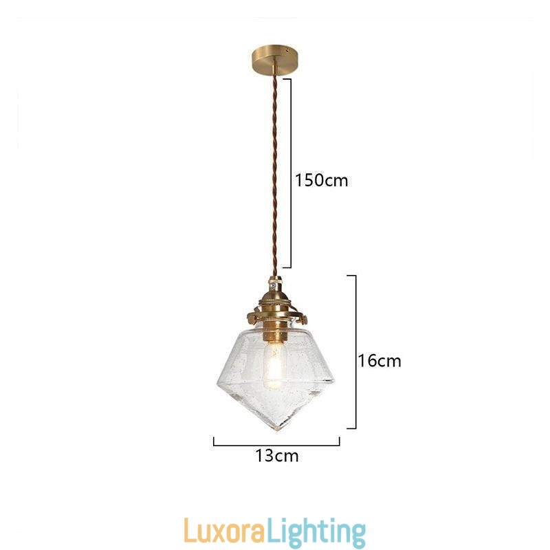 Designer Touch Decorative 1 Light Diamond Glass Pendant Light Bubble Glass Light Fixture