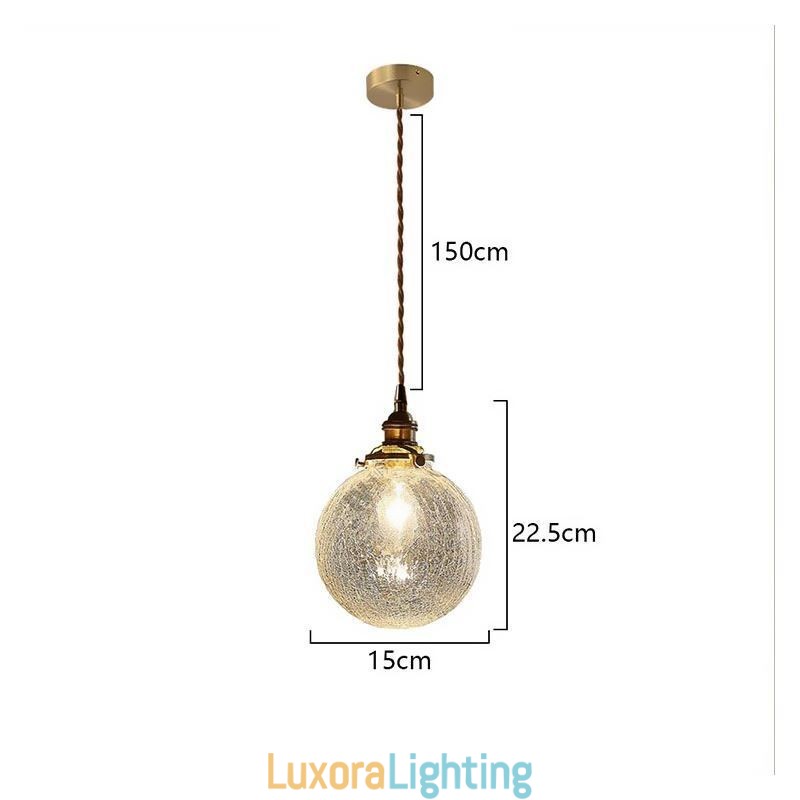 Designer Touch Decorative Glass Pendant Light Modern Crackle Ceiling Light Fixture