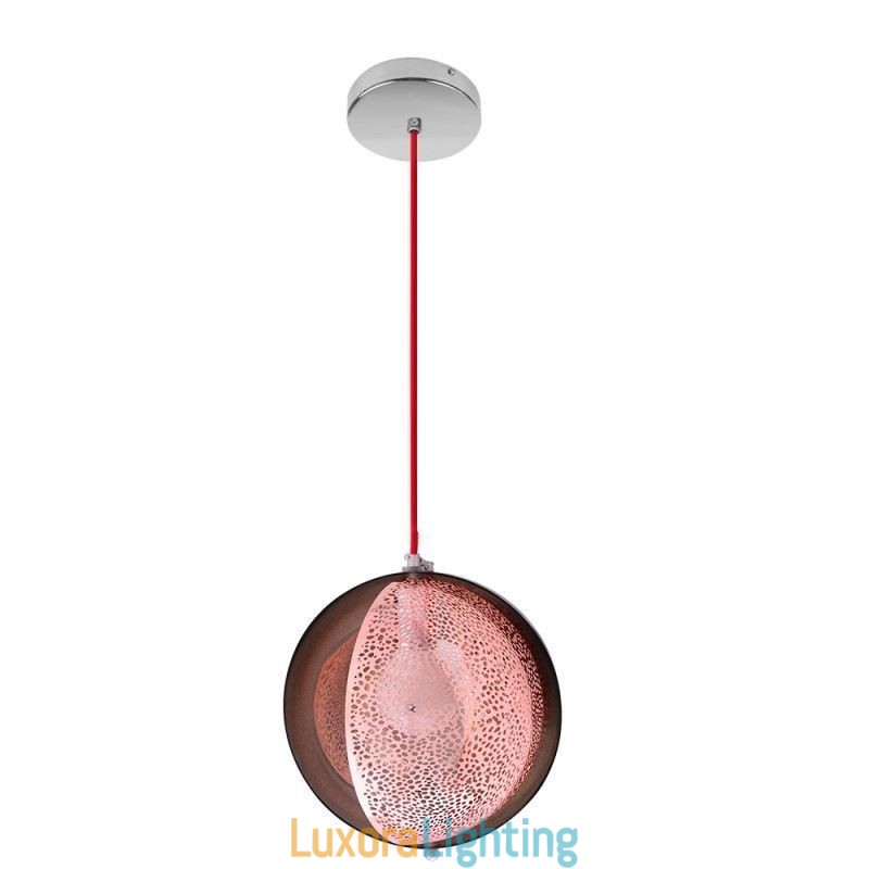 Designer Touch Decorative Modern Rose Gold Pendant Light Half Round Glass Lamp Shade Light Cafe