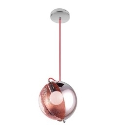 Designer Touch Decorative Modern Rose Gold Pendant Light Half Round Glass Lamp Shade Light Cafe