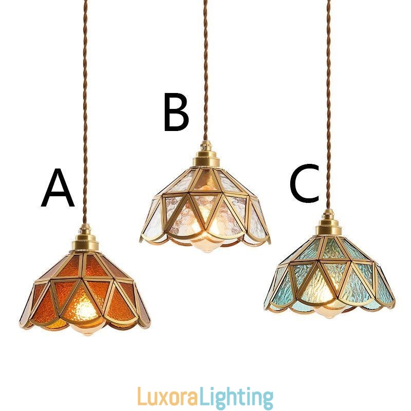 Designer Touch Decorative Retro Glass Pendant Light Japanese Style Glass Ceiling Light