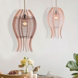 Designer Touch Decorative DIY Nordic Wood Fish Pendant Light