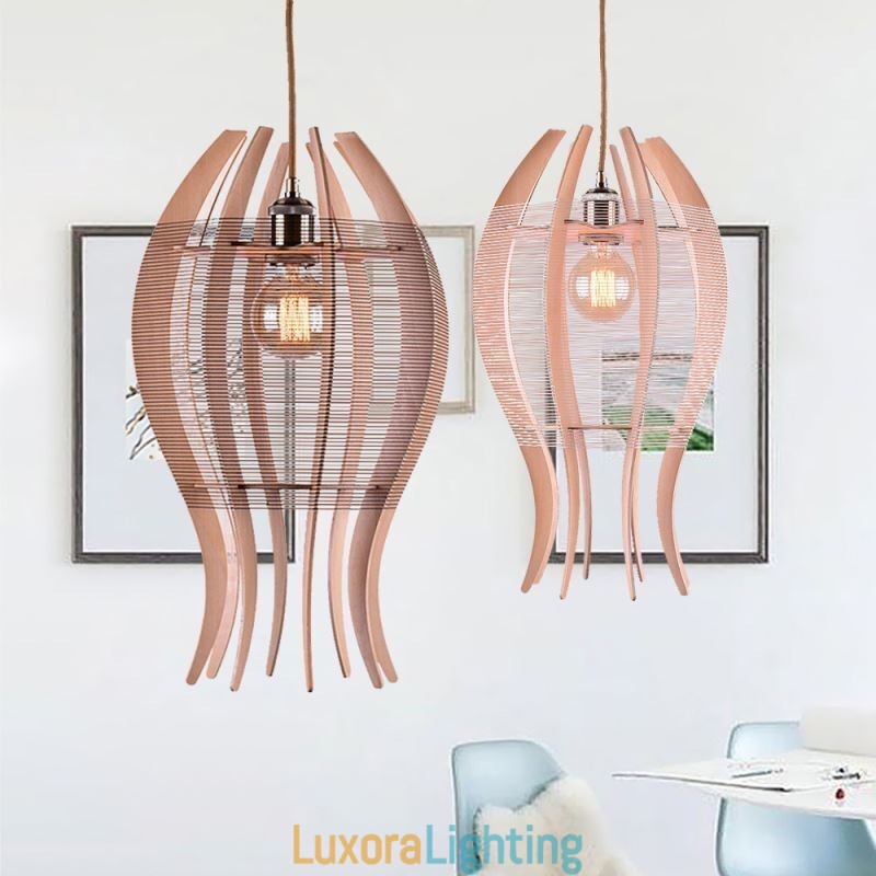 Designer Touch Decorative DIY Nordic Wood Fish Pendant Light