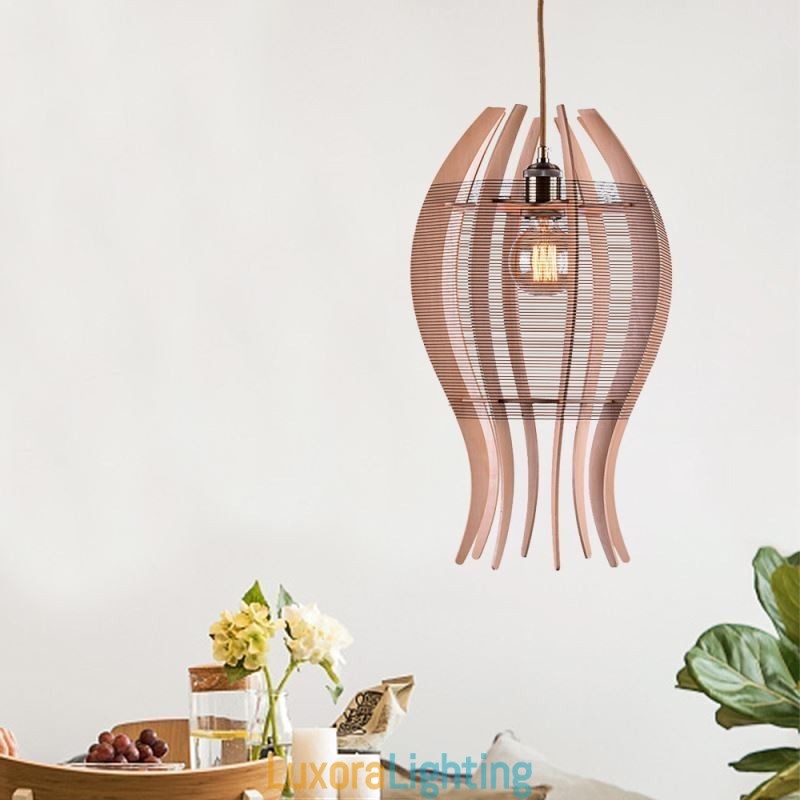 Designer Touch Decorative DIY Nordic Wood Fish Pendant Light