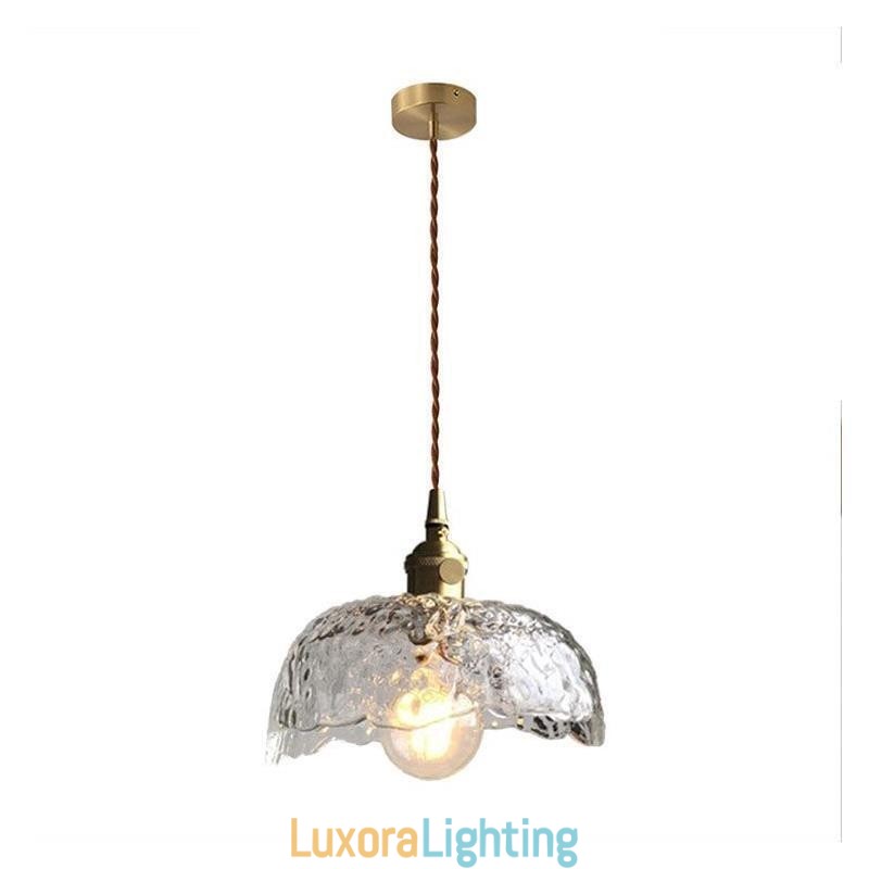 Designer Touch Decorative Irregular Brass Glass Pendant Light Hammer Glass Ceiling Light