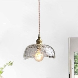 Designer Touch Decorative Irregular Brass Glass Pendant Light Hammer Glass Ceiling Light