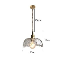 Designer Touch Decorative Irregular Brass Glass Pendant Light Hammer Glass Ceiling Light