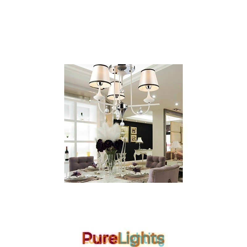Designer Touch Decorative Modern Contemporary Crystal Chrome Metal Chandelier