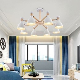 Designer Touch Decorative Nordic Macaron Pendant Light Creative Wood Chandelier