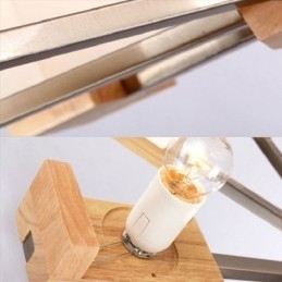 Designer Touch Decorative Nordic Wood Pendant Light Glass Lampshade Chandelier