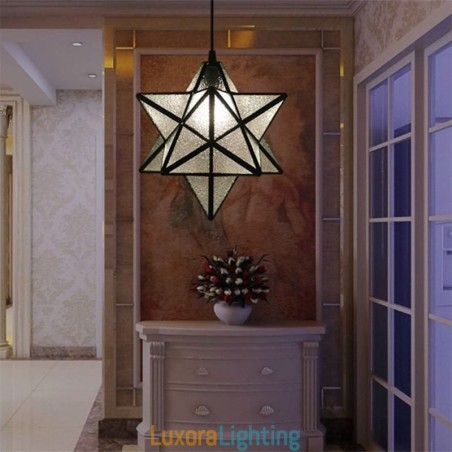 Designer Touch Decorative European Stained Glass Pendant Light Creative Star Pendant Lamp