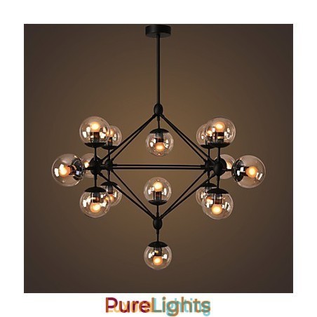 Designer Touch Decorative Chandelier 15 Lights Glass Ball Lights Retro Outdoors Garage Metal