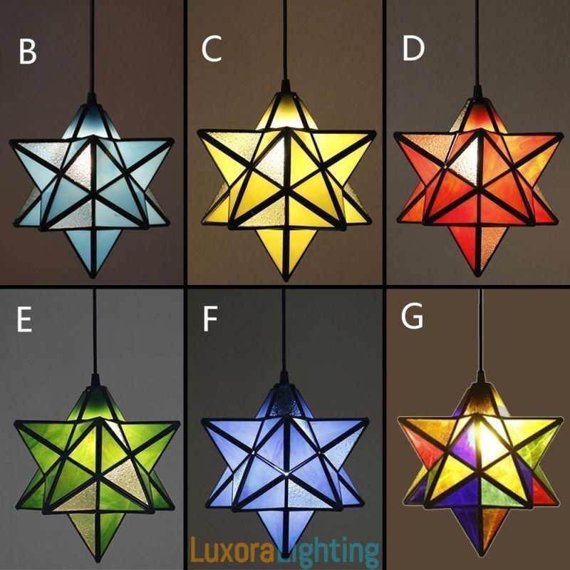 Designer Touch Decorative European Stained Glass Pendant Light Creative Star Pendant Lamp