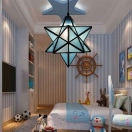 Designer Touch Decorative European Stained Glass Pendant Light Creative Star Pendant Lamp