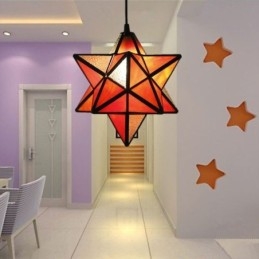 Designer Touch Decorative European Stained Glass Pendant Light Creative Star Pendant Lamp