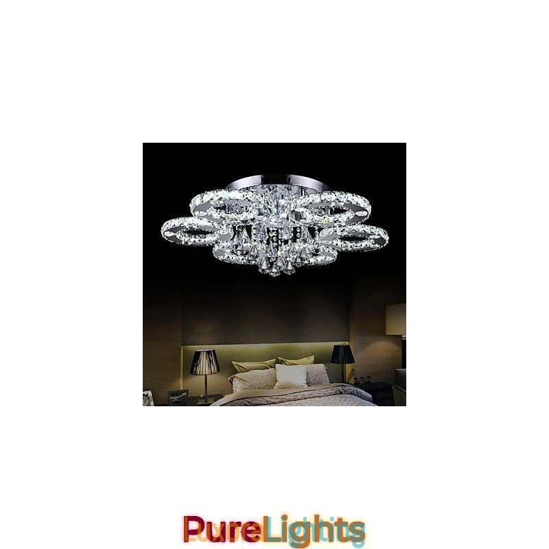 Designer Touch Decorative Modern Contemporary Crystal Chrome Metal Flush Mount