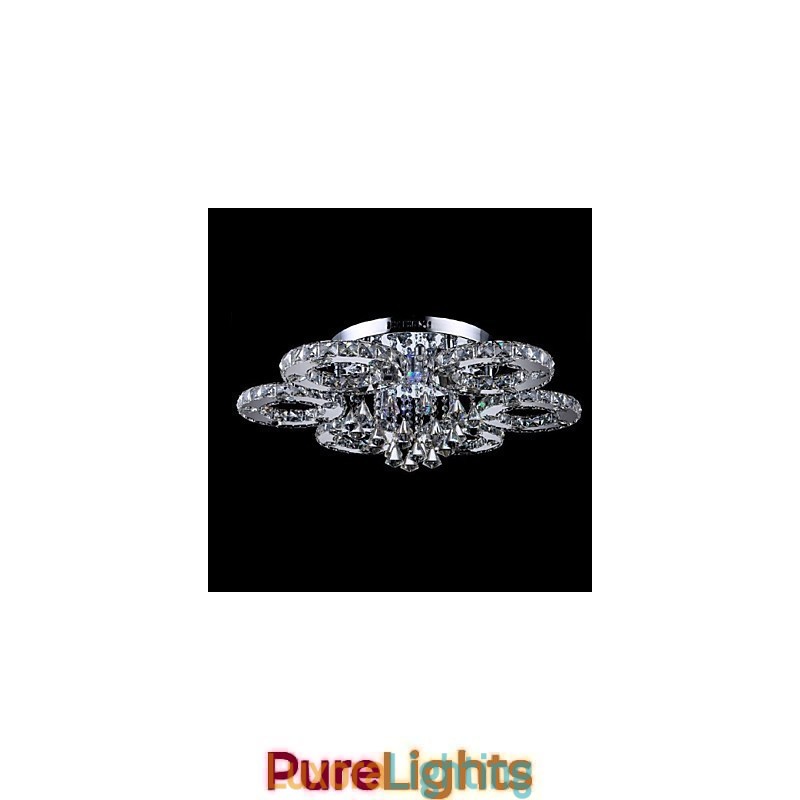 Designer Touch Decorative Modern Contemporary Crystal Chrome Metal Flush Mount